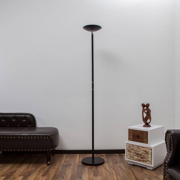 Lampa stojąca LED Malea Lindby, możliwość ściemniania, czarny, salon / jadalnia, metal, nowoczesny