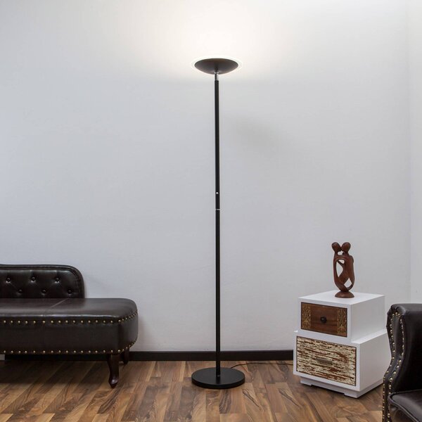 Lampa stojąca LED Malea Lindby, możliwość ściemniania, czarny, salon / jadalnia, metal, nowoczesny