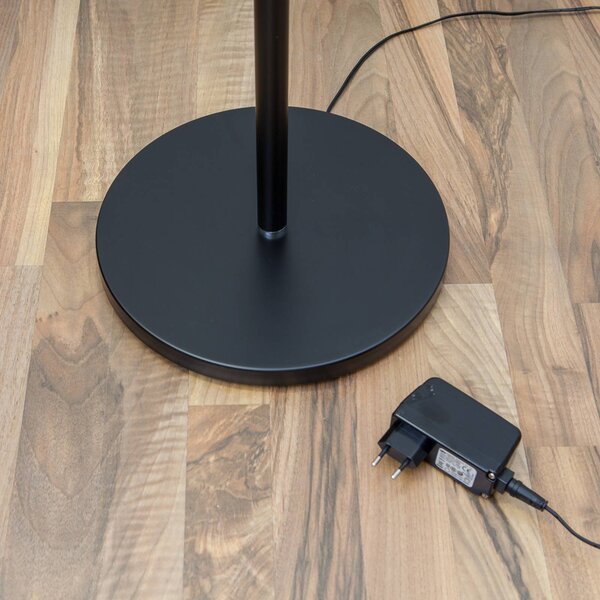 Lampa stojąca LED Malea Lindby, możliwość ściemniania, czarny, salon / jadalnia, metal, nowoczesny