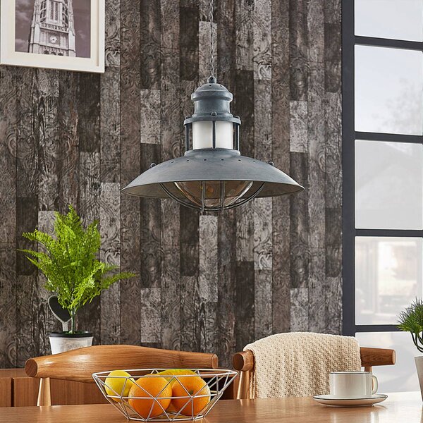 Lampa wisząca Louisanne Lindby, możliwość ściemniania, aluminiowy / szary / cynkowy, kuchnia, metal, industrialny