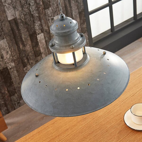 Lampa wisząca Louisanne Lindby, możliwość ściemniania, aluminiowy / szary / cynkowy, kuchnia, metal, industrialny