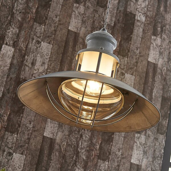 Lampa wisząca Louisanne Lindby, możliwość ściemniania, aluminiowy / szary / cynkowy, kuchnia, metal, industrialny