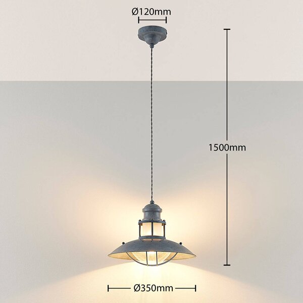 Lampa wisząca Louisanne Lindby, możliwość ściemniania, aluminiowy / szary / cynkowy, kuchnia, metal, industrialny