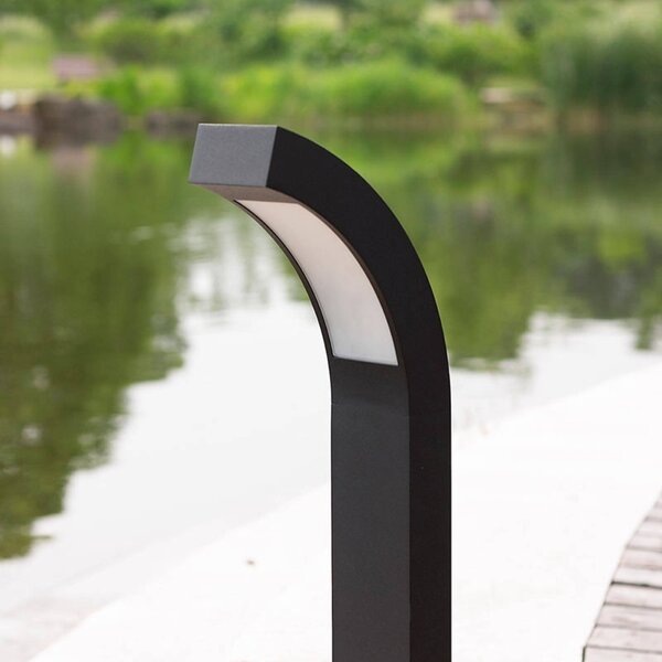 Lucande słupek oświetleniowy LED Lennik, 60 cm, antracyt, metal LENNIK, czarny, aluminium, nowoczesny
