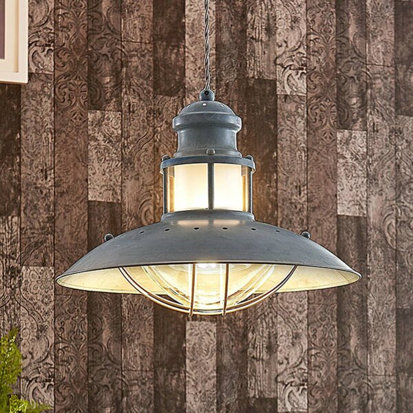 Lampa wisząca Louisanne Lindby, możliwość ściemniania, aluminiowy / szary / cynkowy, kuchnia, metal, industrialny