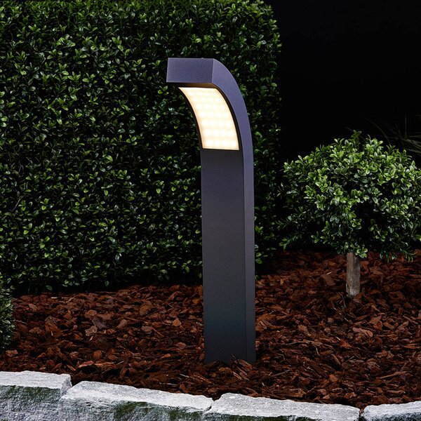 Lucande słupek oświetleniowy LED Lennik, 60 cm, antracyt, metal LENNIK, czarny, aluminium, nowoczesny