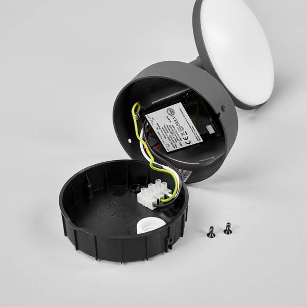 Finny - lampa zewnętrzna LED z czujnikiem ruchu Lucande, czarny, aluminium, nowoczesny