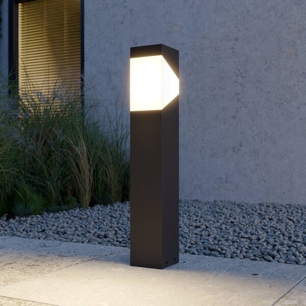 Lampa ogrodowa stojąca Kiran Lucande, możliwość ściemniania, czarny, aluminium, nowoczesny