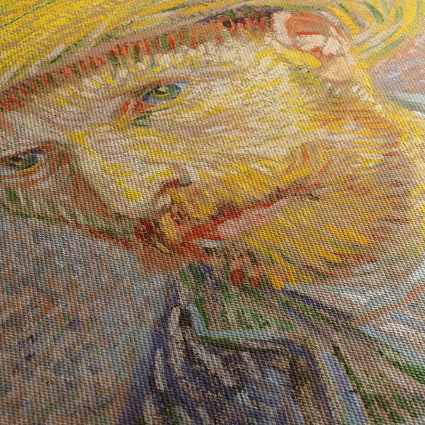 Obraz - Vincent van Gogh, Self-Portrait with a Straw Hat (The Potato Peeler), reprodukcje (125x70 cm)