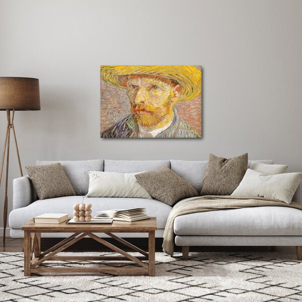 Obraz - Vincent van Gogh, Self-Portrait with a Straw Hat (The Potato Peeler), reprodukcje (70x50 cm)
