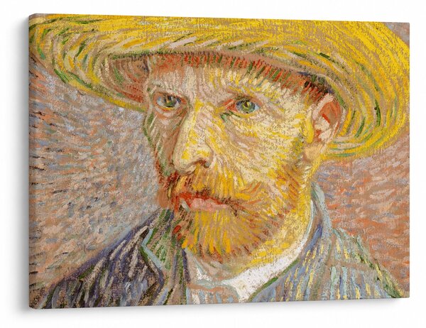 Obraz - Vincent van Gogh, Self-Portrait with a Straw Hat (The Potato Peeler), reprodukcje (70x50 cm)