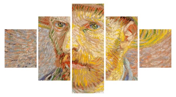 Obraz - Vincent van Gogh, Self-Portrait with a Straw Hat (The Potato Peeler), reprodukcje (125x70 cm)