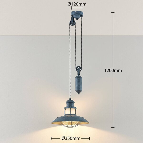 Lindby Louisanne – betonowo szara lampa wisząca, jojo