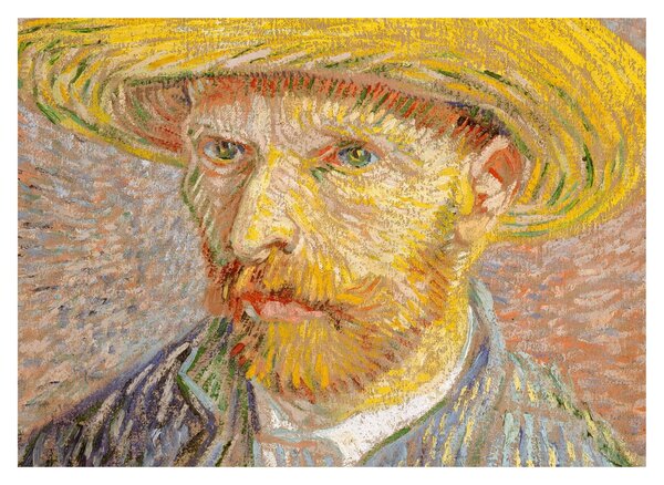 Obraz - Vincent van Gogh, Self-Portrait with a Straw Hat (The Potato Peeler), reprodukcje (70x50 cm)
