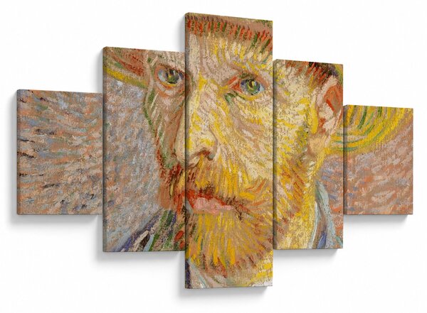 Obraz - Vincent van Gogh, Self-Portrait with a Straw Hat (The Potato Peeler), reprodukcje (125x70 cm)