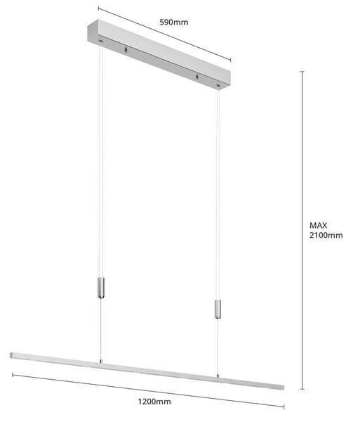Lampa wisząca Arnik Lucande, możliwość ściemniania, aluminiowy / szary / cynkowy, salon / jadalnia, metal, nowoczesny