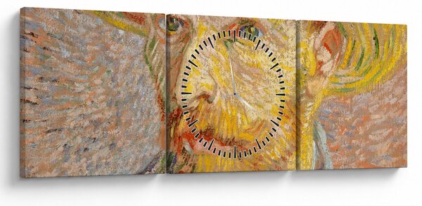 Obraz - Vincent van Gogh, Self-Portrait with a Straw Hat (The Potato Peeler), reprodukcje (z zegarem) (90x30 cm)