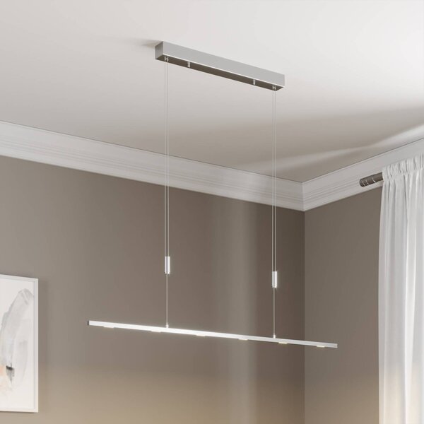Lampa wisząca Arnik Lucande, możliwość ściemniania, aluminiowy / szary / cynkowy, salon / jadalnia, metal, nowoczesny