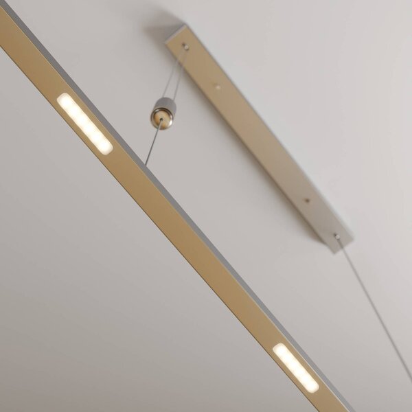 Lampa wisząca Arnik Lucande, możliwość ściemniania, aluminiowy / szary / cynkowy, salon / jadalnia, metal, nowoczesny