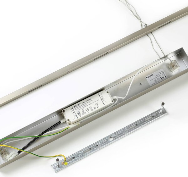 Lampa wisząca Arnik Lucande, możliwość ściemniania, aluminiowy / szary / cynkowy, salon / jadalnia, metal, nowoczesny