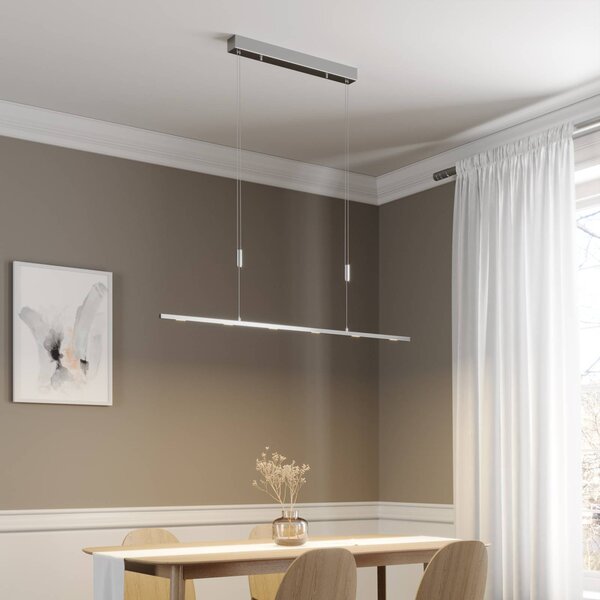 Lampa wisząca Arnik Lucande, możliwość ściemniania, aluminiowy / szary / cynkowy, salon / jadalnia, metal, nowoczesny