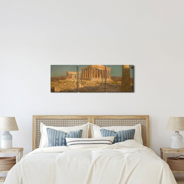 Obraz - Frederic Edwin Church, The Parthenon, reprodukcje (z zegarem) (90x30 cm)