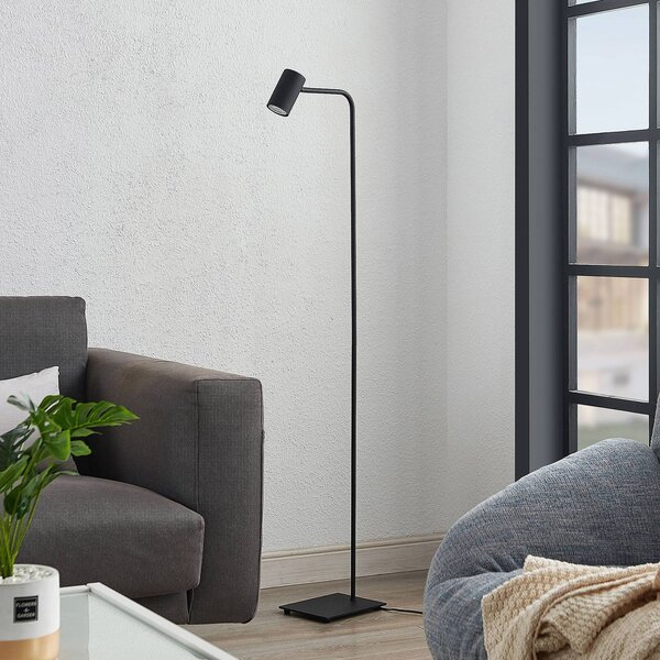 Lampa stojąca Sanad Lindby, czarny, salon / jadalnia, metal, nowoczesny