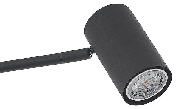 Lampa stojąca Sanad Lindby, czarny, salon / jadalnia, metal, nowoczesny