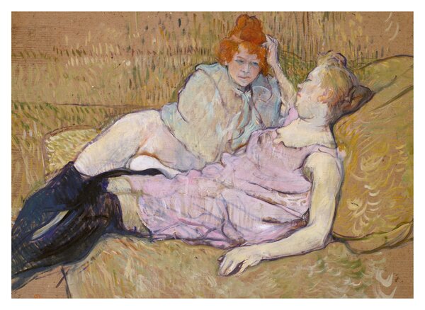 Obraz na szkle - Henri de Toulouse-Lautrec, The Sofa, reprodukcje (70x50 cm)