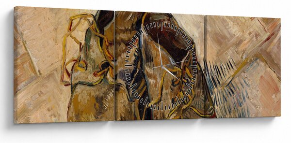 Obraz - Vincent van Gogh, Shoes, reprodukcje (z zegarem) (90x30 cm)