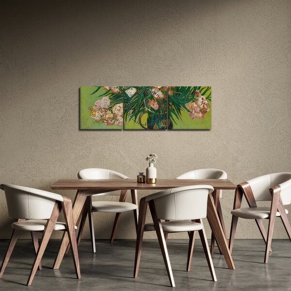 Obraz - Vincent van Gogh, Oleanders, reprodukcje (z zegarem) (90x30 cm)