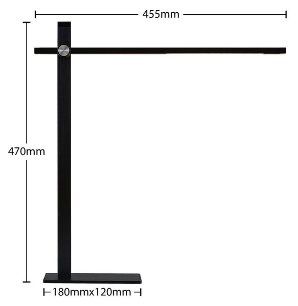 Lampa biurkowa LED Wasko Lucande, możliwość ściemniania, czarny, biuro, metal, nowoczesny