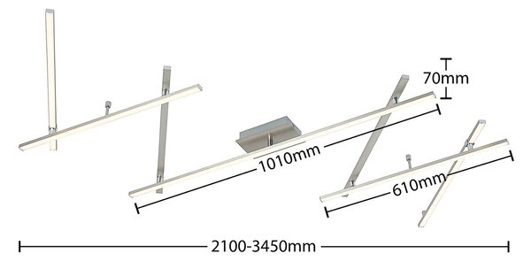 Lampa sufitowa LED Kerem Lindby, możliwość ściemniania, aluminiowy / szary / cynkowy, salon / jadalnia, metal, nowoczesny