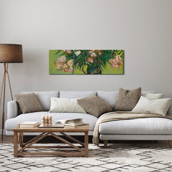 Obraz - Vincent van Gogh, Oleanders, reprodukcje (z zegarem) (90x30 cm)