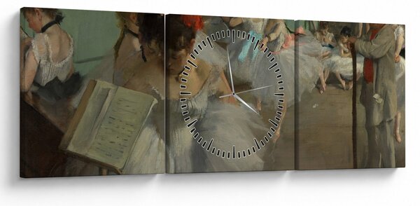 Obraz - Edgar Degas, The Dance Class, reprodukcje (z zegarem) (90x30 cm)