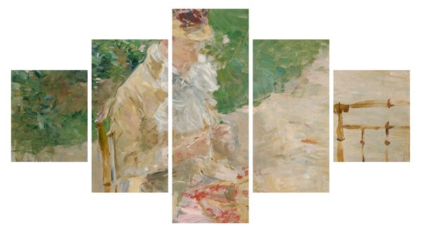 Obraz - Berthe Morisot, Young Woman Knitting, reprodukcje (125x70 cm)