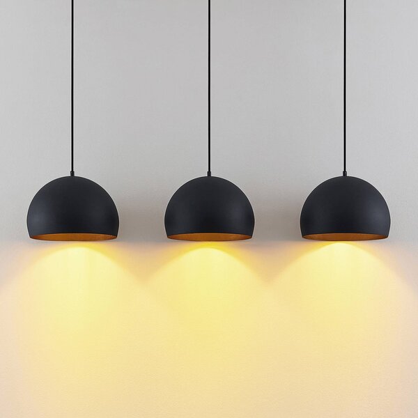 Lampa wisząca Tarjei Lindby, możliwość ściemniania, czarny, salon / jadalnia, metal, nowoczesny