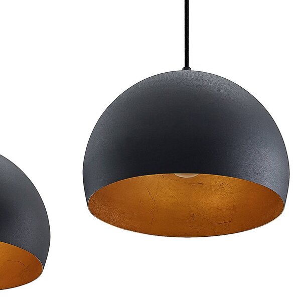 Lampa wisząca Tarjei Lindby, możliwość ściemniania, czarny, salon / jadalnia, metal, nowoczesny