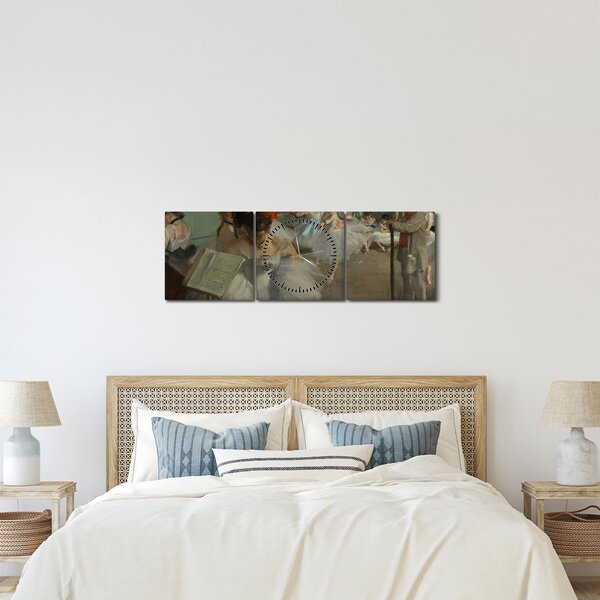 Obraz - Edgar Degas, The Dance Class, reprodukcje (z zegarem) (90x30 cm)