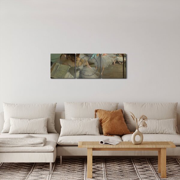 Obraz - Edgar Degas, The Dance Class, reprodukcje (z zegarem) (90x30 cm)