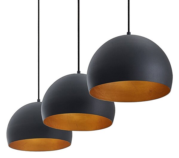 Lampa wisząca Tarjei Lindby, możliwość ściemniania, czarny, salon / jadalnia, metal, nowoczesny
