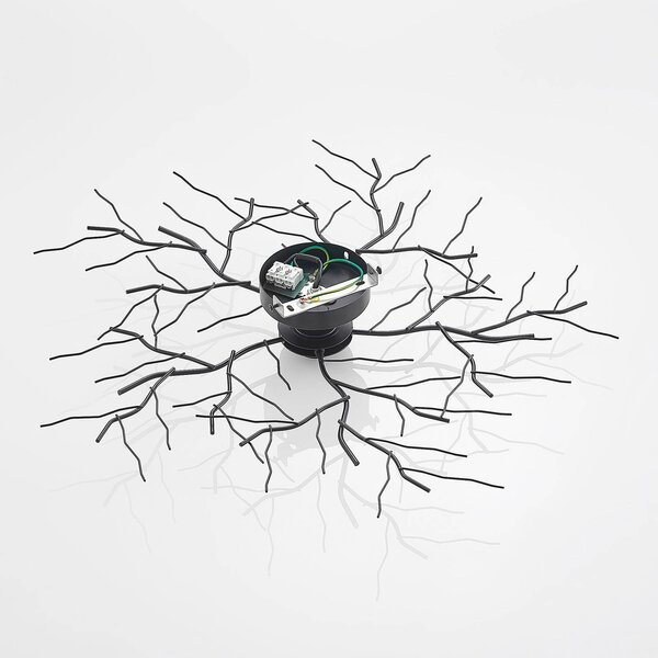 Lampa sufitowa Vetki Lindby, możliwość ściemniania, czarny, salon / jadalnia, metal, nowoczesny