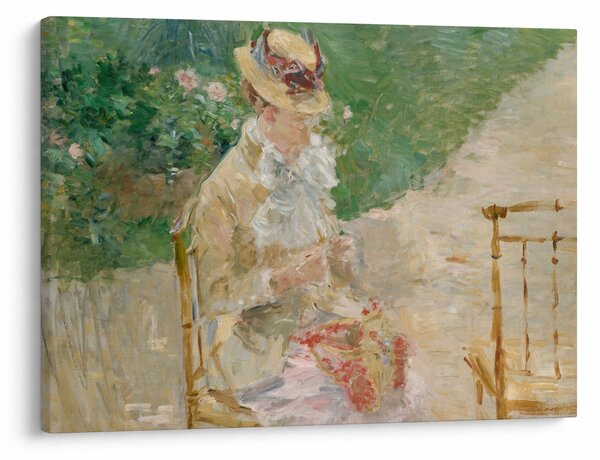 Obraz - Berthe Morisot, Young Woman Knitting, reprodukcje (70x50 cm)
