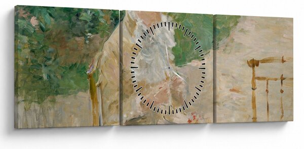 Obraz - Berthe Morisot, Young Woman Knitting, reprodukcje (z zegarem) (90x30 cm)
