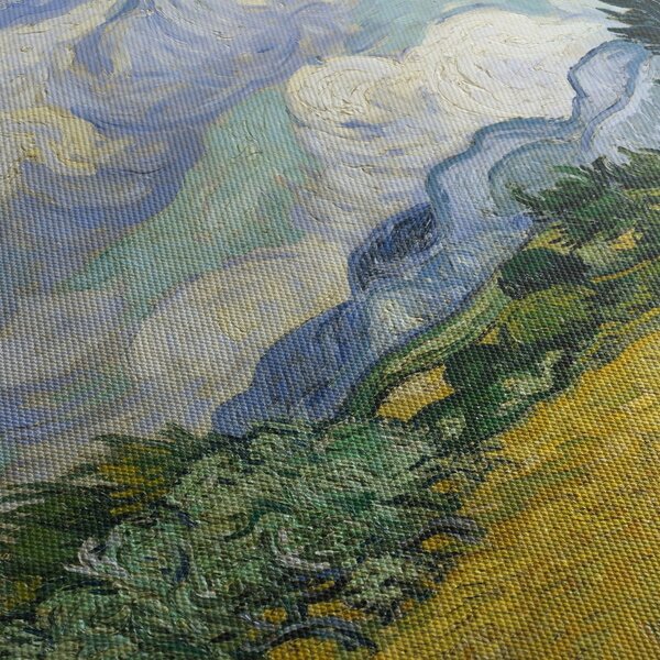 Obraz - Vincent van Gogh, Wheat Field with Cypresses, reprodukcje (170x50 cm)