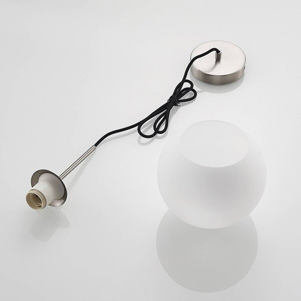 Lampa wisząca Jurian Lindby, możliwość ściemniania, biały / opal, salon / jadalnia, szkło, nowoczesny