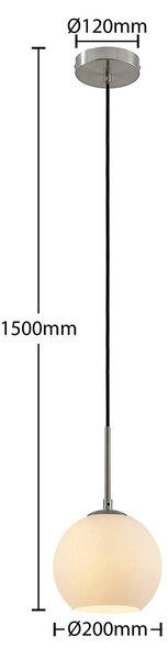 Lampa wisząca Jurian Lindby, możliwość ściemniania, biały / opal, salon / jadalnia, szkło, nowoczesny