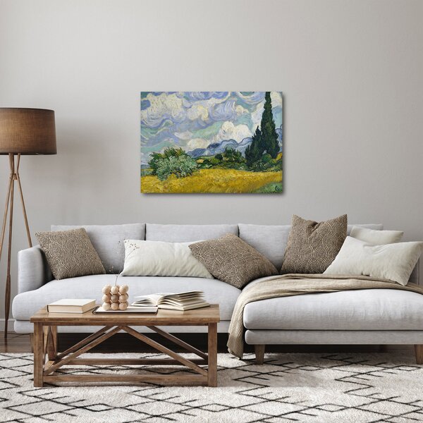 Obraz - Vincent van Gogh, Wheat Field with Cypresses, reprodukcje (70x50 cm)
