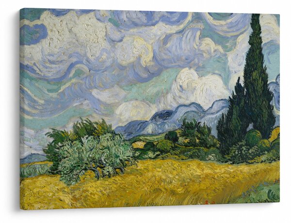 Obraz - Vincent van Gogh, Wheat Field with Cypresses, reprodukcje (70x50 cm)