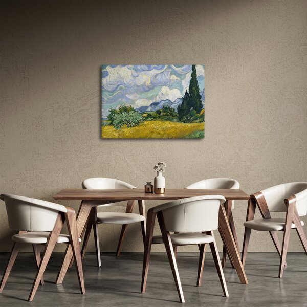 Obraz - Vincent van Gogh, Wheat Field with Cypresses, reprodukcje (70x50 cm)